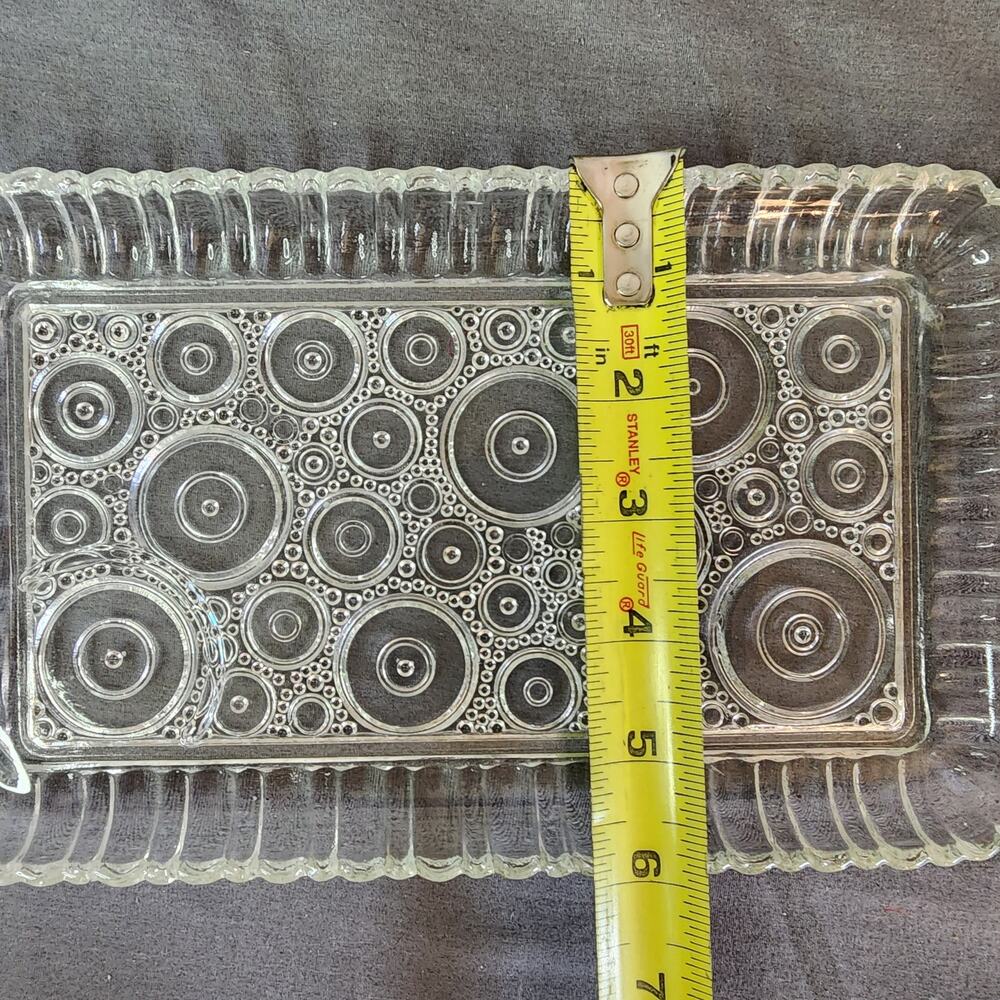 1950's Anchor Hocking Colonial Lady Clear Snack Plate No Cups - Set of 8 - Picture 5 of 5